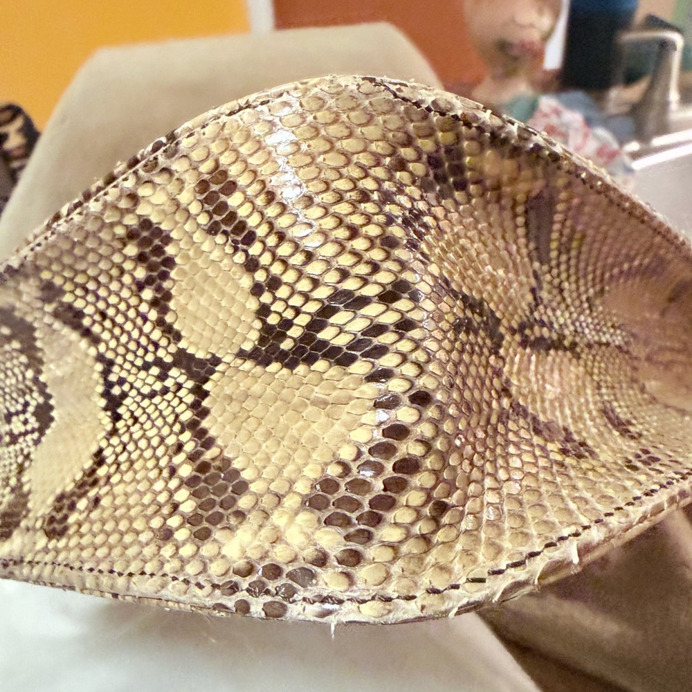 Prada Gold/Brown Python Snake Print Shoulder Bag - image 9